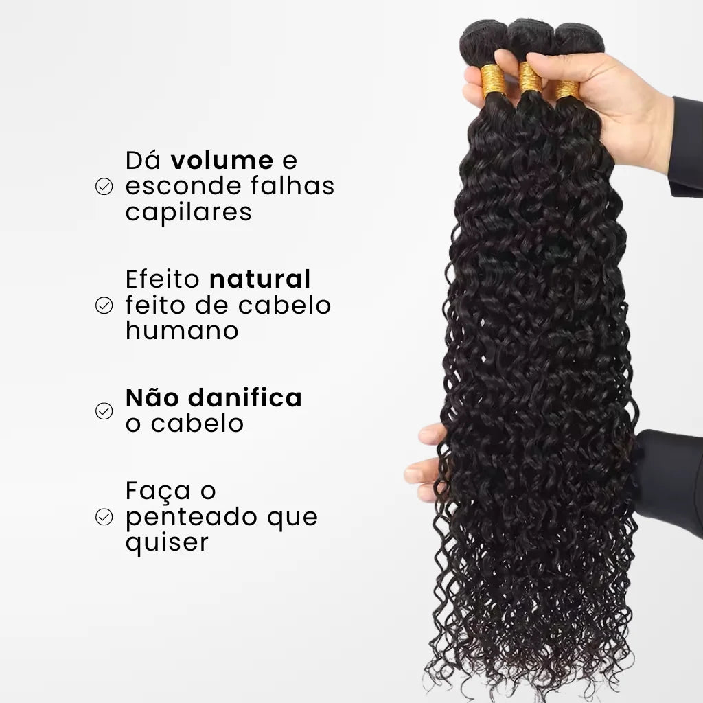 o aplique de cabelo humano da um efeito natural, não danifica os fios e devolve volume
