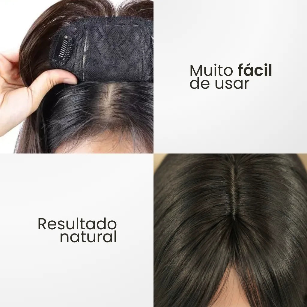 O topo de cabelo é muito fácil de usar e possui resultado natural