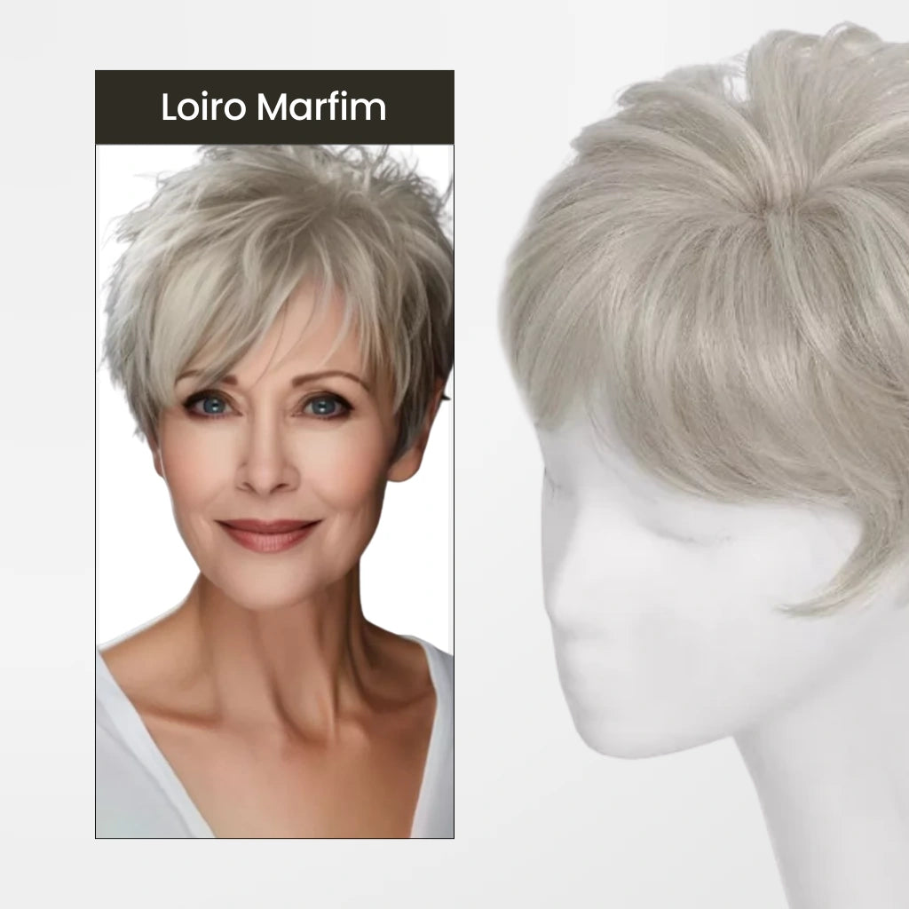 Topo de cabelo curto no modelo loiro marfim