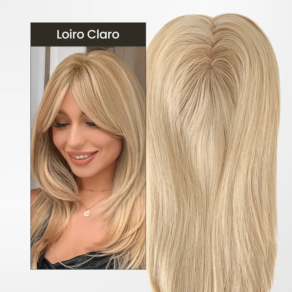 topo capilar franja loiro claro