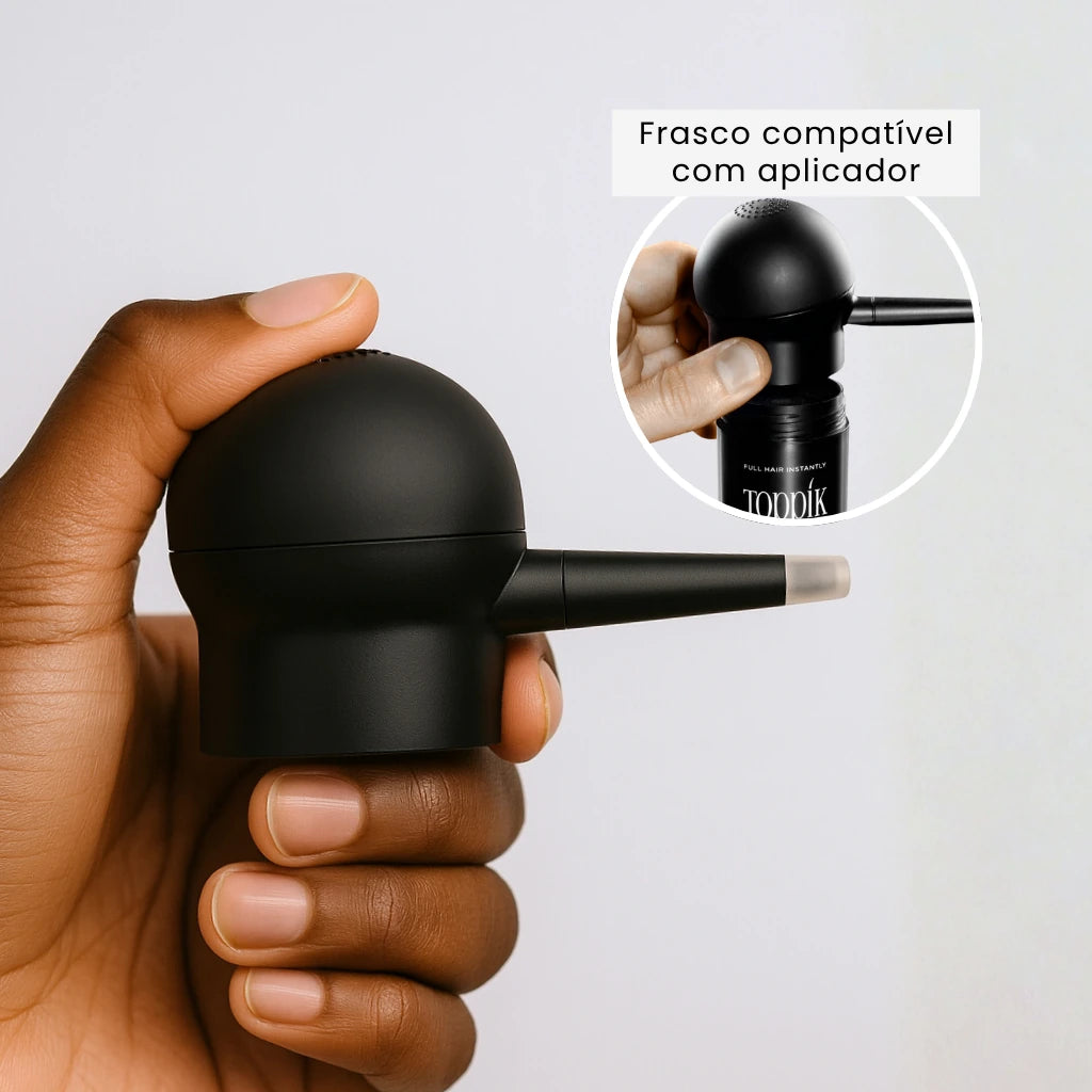 Frasco do toppik permite encaixe de aplicador (borrifador)