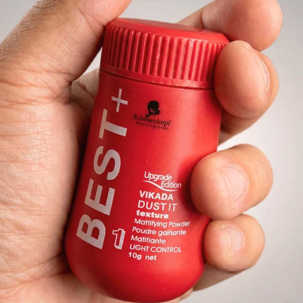 Pomada em pó da bela vital para finalizar o cabelo