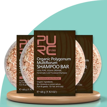 PurcPure Hair Brown: Shampoo em Barra para Escurecer Cabelo Branco