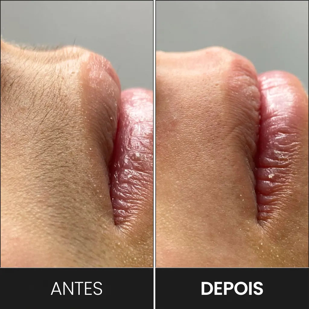 Resultado do uso do aparelho de depilação IPL portátil para depilação de buço