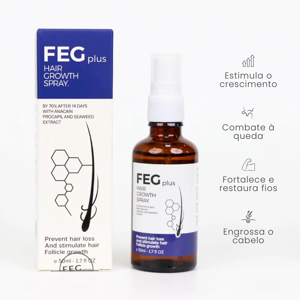 O FEG Aumenta o crescimento capilar, além de reduzir a queda, fortalecer e engrossar os fios de cabelo