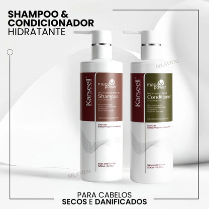 Shampoo e Condicionador hidratante Karseell para cabelos danificados e secos da loja Bela Vital