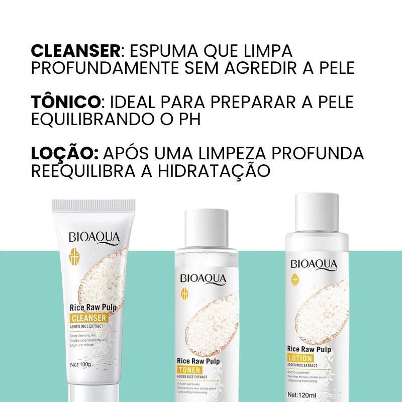 Kit Skincare com Arroz: Hidratação e Revitalização Completa - Bela Vital