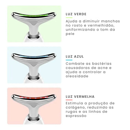 Massageador e Modelador de Rosto LED: Reduz Rugas e Papada