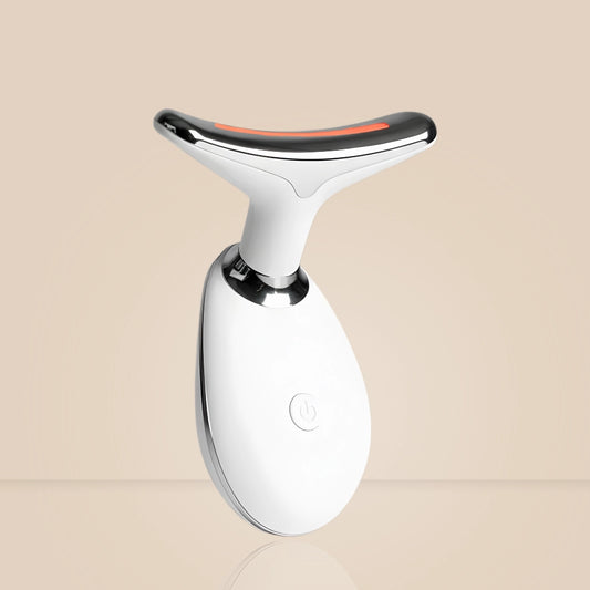 Aparelho Massageador e Modelador de Rosto LED da Bela Vital, desenvolvido para reduzir rugas e papada, utilizando tecnologia LED e outras funções de cuidado com a pele.