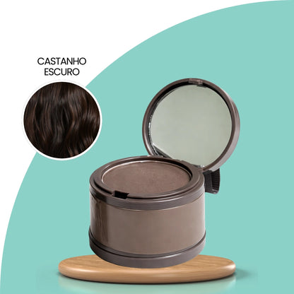 Maquiagem capilar para cabelo castanho escuro