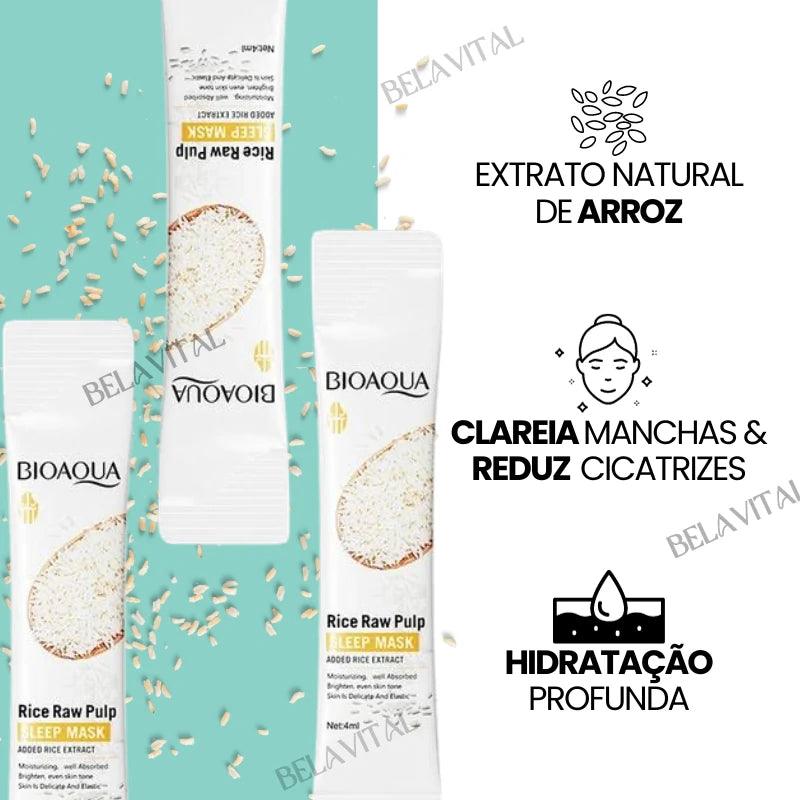 Máscara Facial de Arroz: Hidratação e Brilho Durante o Sono | 20 Unidades - Bela Vital