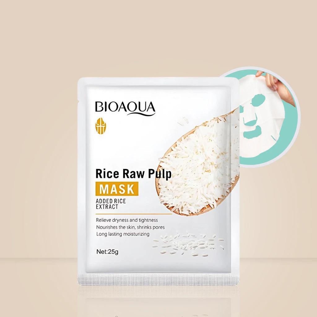 Máscara Facial Hidratante Coreana: O Poder do Arroz na Sua Pele | 10 Unidades - Bela Vital