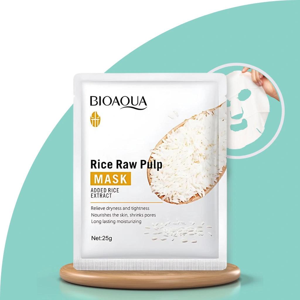 Máscara Facial Hidratante Coreana: O Poder do Arroz na Sua Pele | 10 Unidades - Bela Vital