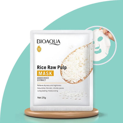 Máscara Facial Hidratante Coreana: O Poder do Arroz na Sua Pele | 10 Unidades - Bela Vital