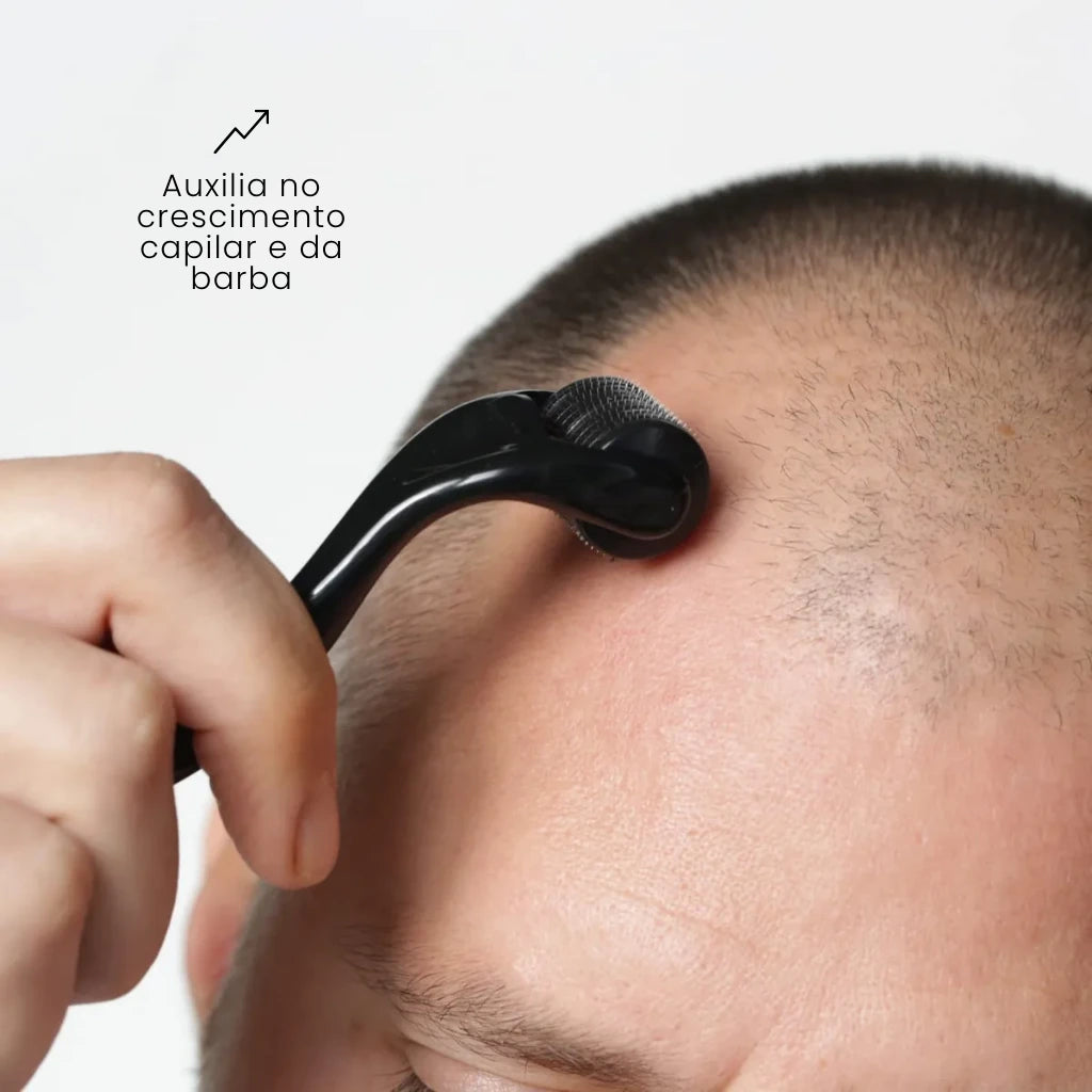 O Dermaroller auxilia no crescimento capilar e também da barba