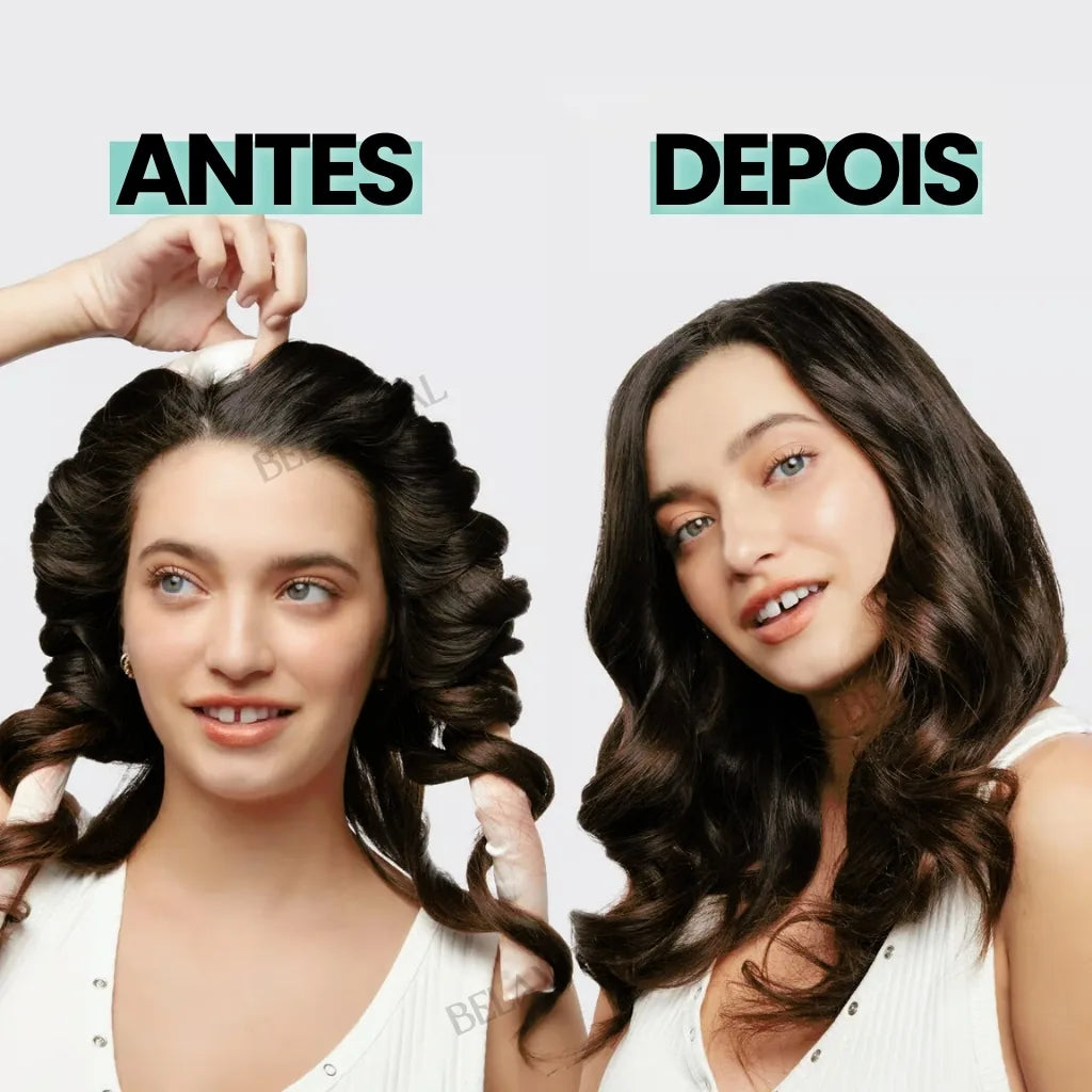 Antes e Depois Cabelos Cacheados com o Bela Cachos.