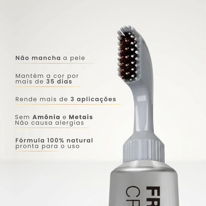 Fórmula 100% Natural, Sem Amônia e sem Metais Pesados, Não Causa Alergia, Não Mancha a Pele, Mantém a Cor por Mais de 35 Dias, Vem pronto para Usar, Rende mais de 3 aplicações, o Tem Cor e Brilho Natural.