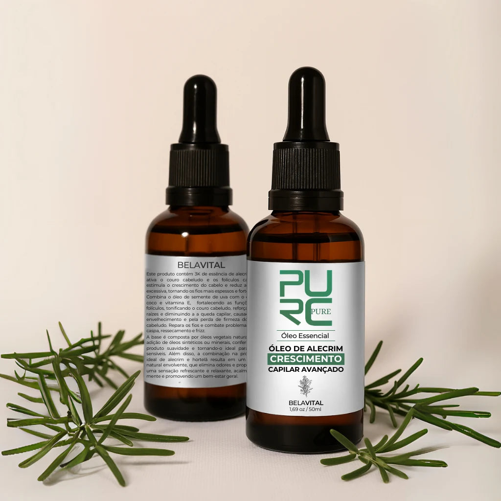 óleo de alecrim para crescimento capilar da bela vital é natural