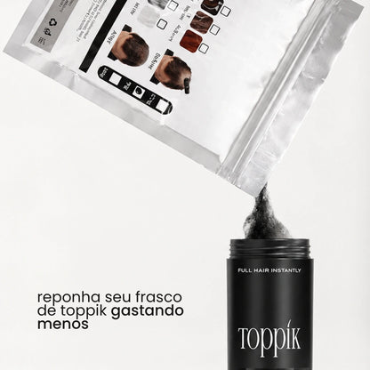 Reponha seu frasco de toppik, gastando menos, com o Refil de Fibra Capilar