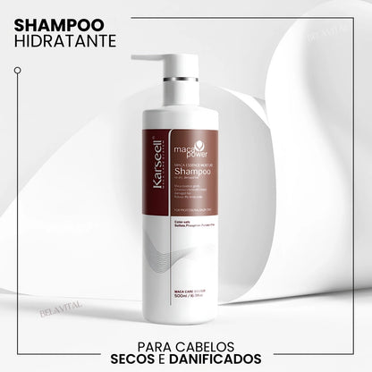 Shampoo hidratante para cabelos danificados e secos da bela vital