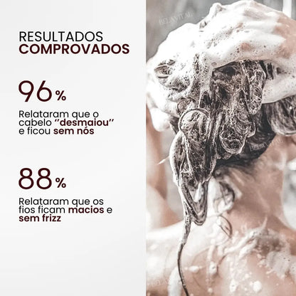 Shampoo Karseell tem resultados comprovados: "Desmaia" cabelo, reduz os nós e o frizz e deixa mais macio.