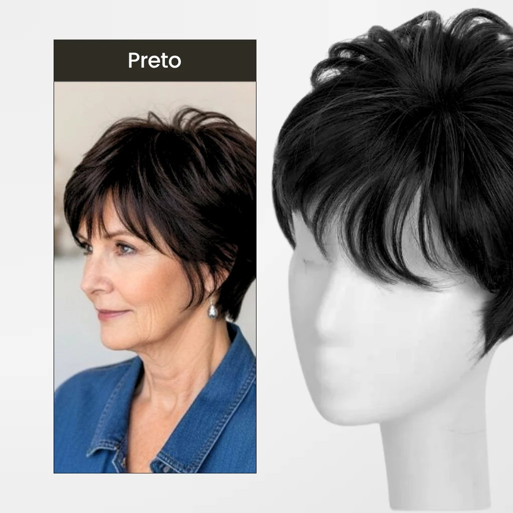 modelo de topo de cabelo com corte moderno preto