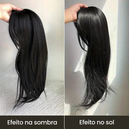 Top Closure - Topo de Cabelo Natural com Franja 45cm | Para Alopecia e Falhas