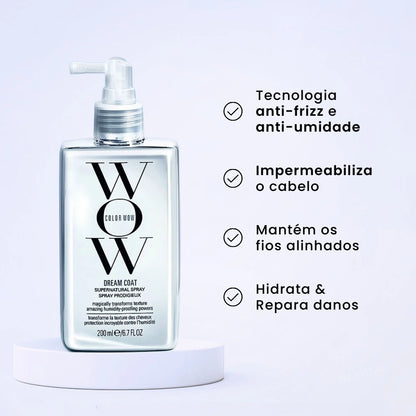 Mantenha seus fios alinhados, hidratados e sem danos com o impermeabilizante anti-frizz e anti-umidade WoW