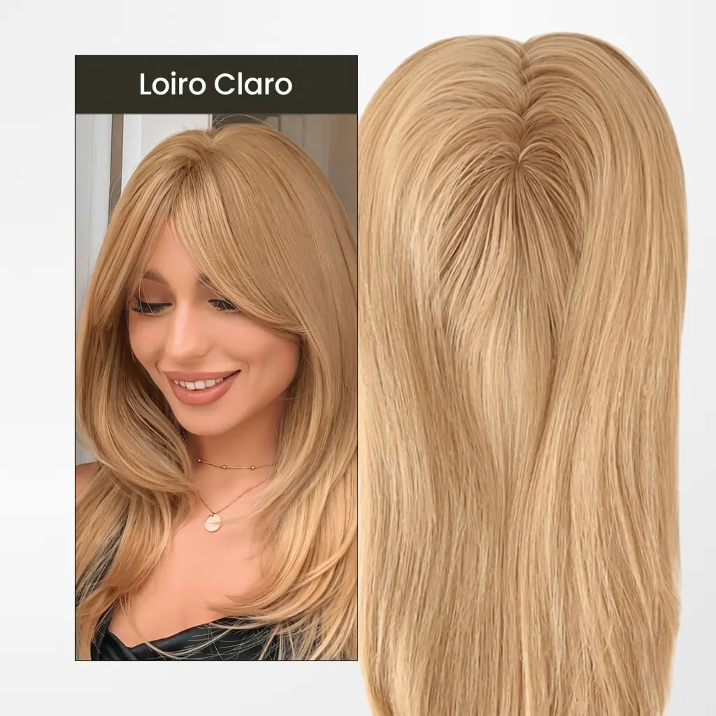 topo capilar franja loiro claro