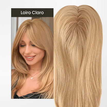 topo capilar franja loiro claro
