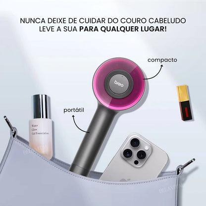 A escova Breo Brush é portátil e compacta, pode ser levada para qualquer lugar!