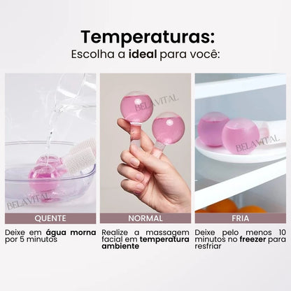 O Ice Globe pode ser utilizado quente, frio ou em temperatura ambiente.