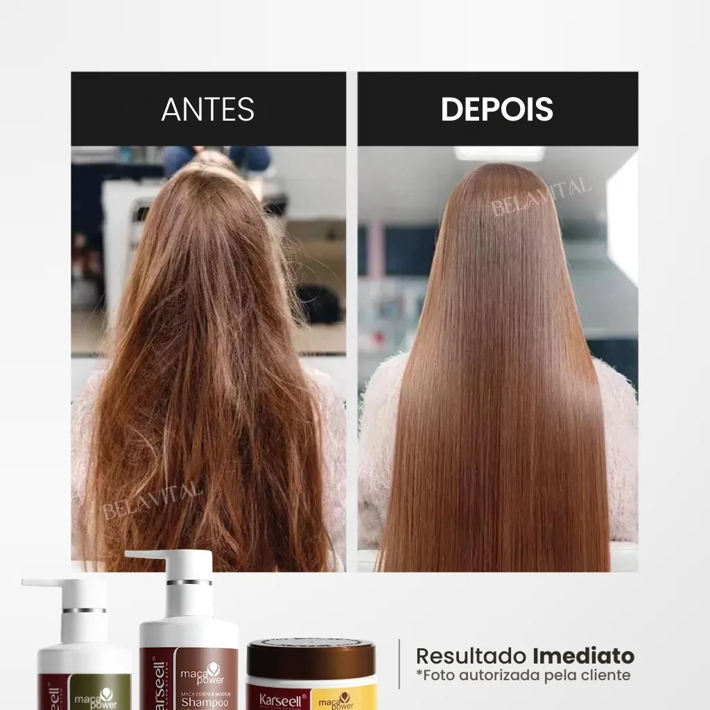 Cliente satisfeita após o uso da linha completa do Kit Karseell