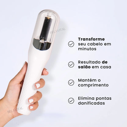 A Escova Alemã TrimLux transforma o cabelo em minutos, mantendo o comprimento e eliminando as pontas danificadas. Tenha resultado de salão em casa!